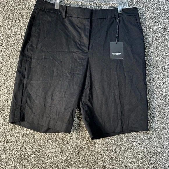 NWT women’s Simply Vera Vera Wang mid rise functional city shorts SZ 16 - Picture 2 of 5